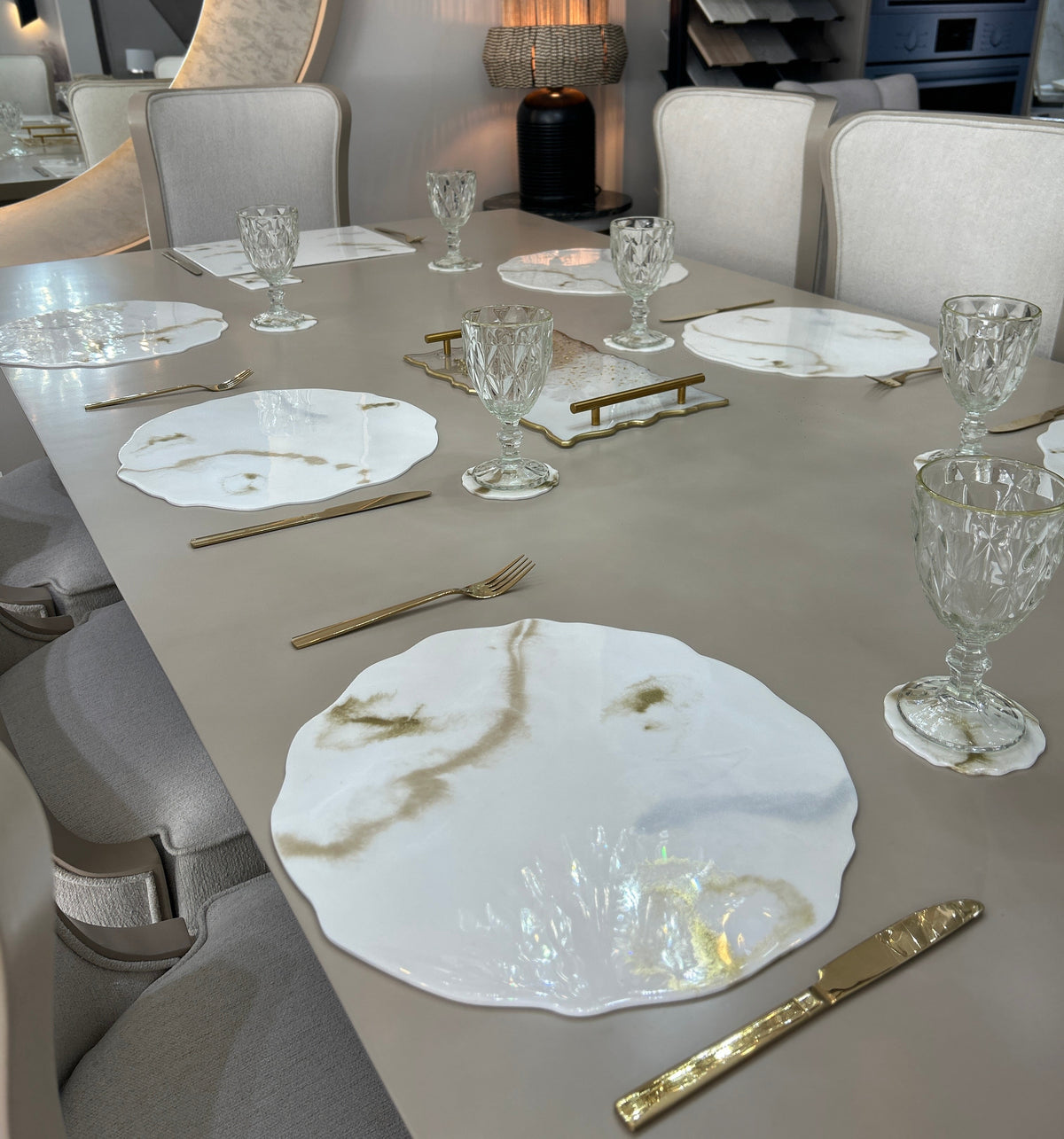 Set de Mesa Marmoleado Ondulado