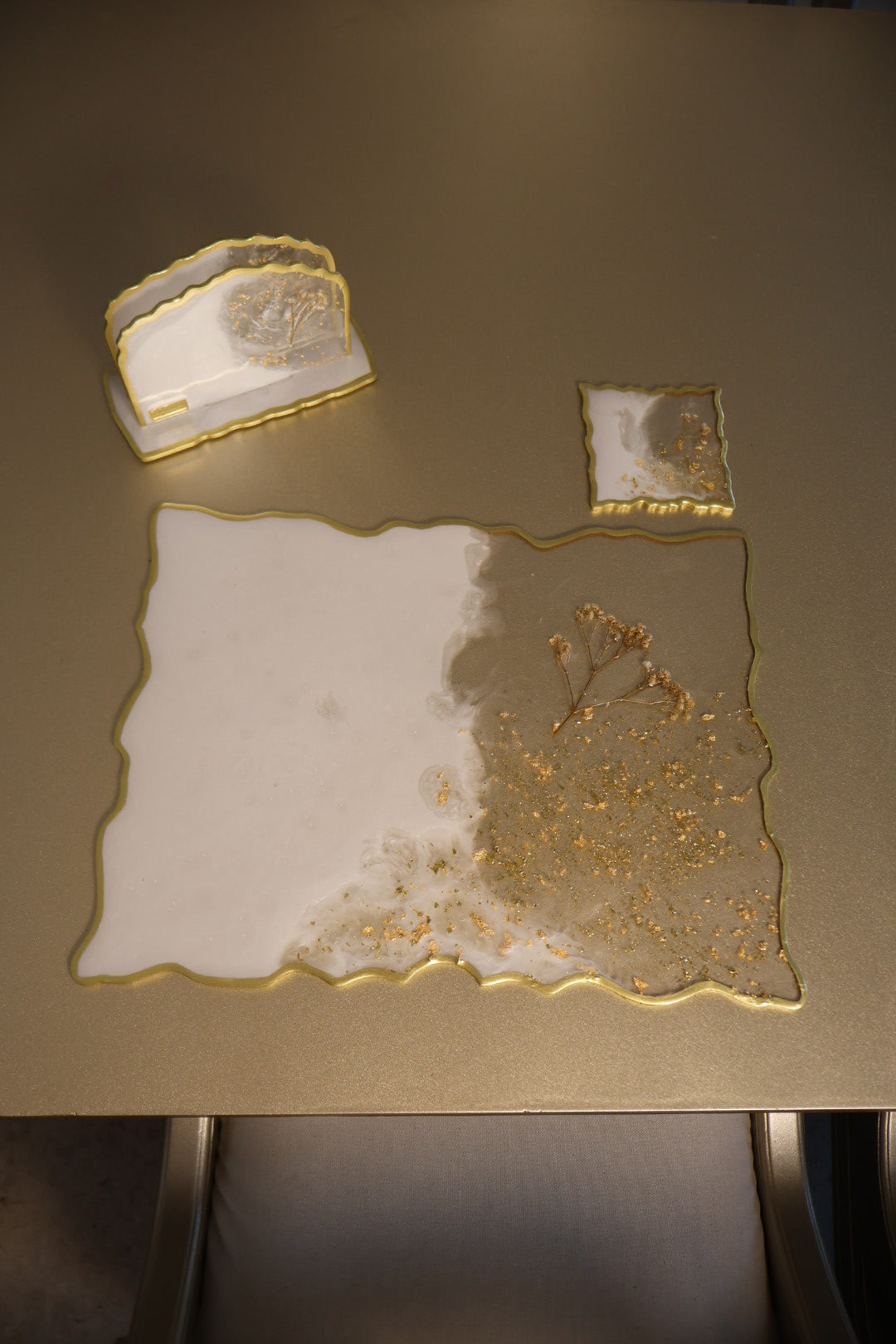 Set de Mesa Rectangular Boho Floral Gold 2