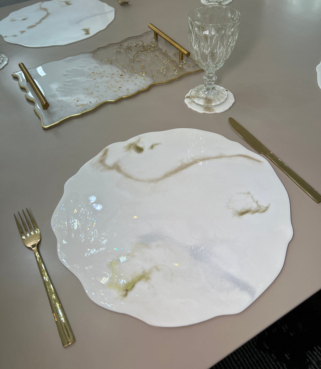 Set de Mesa Marmoleado Ondulado