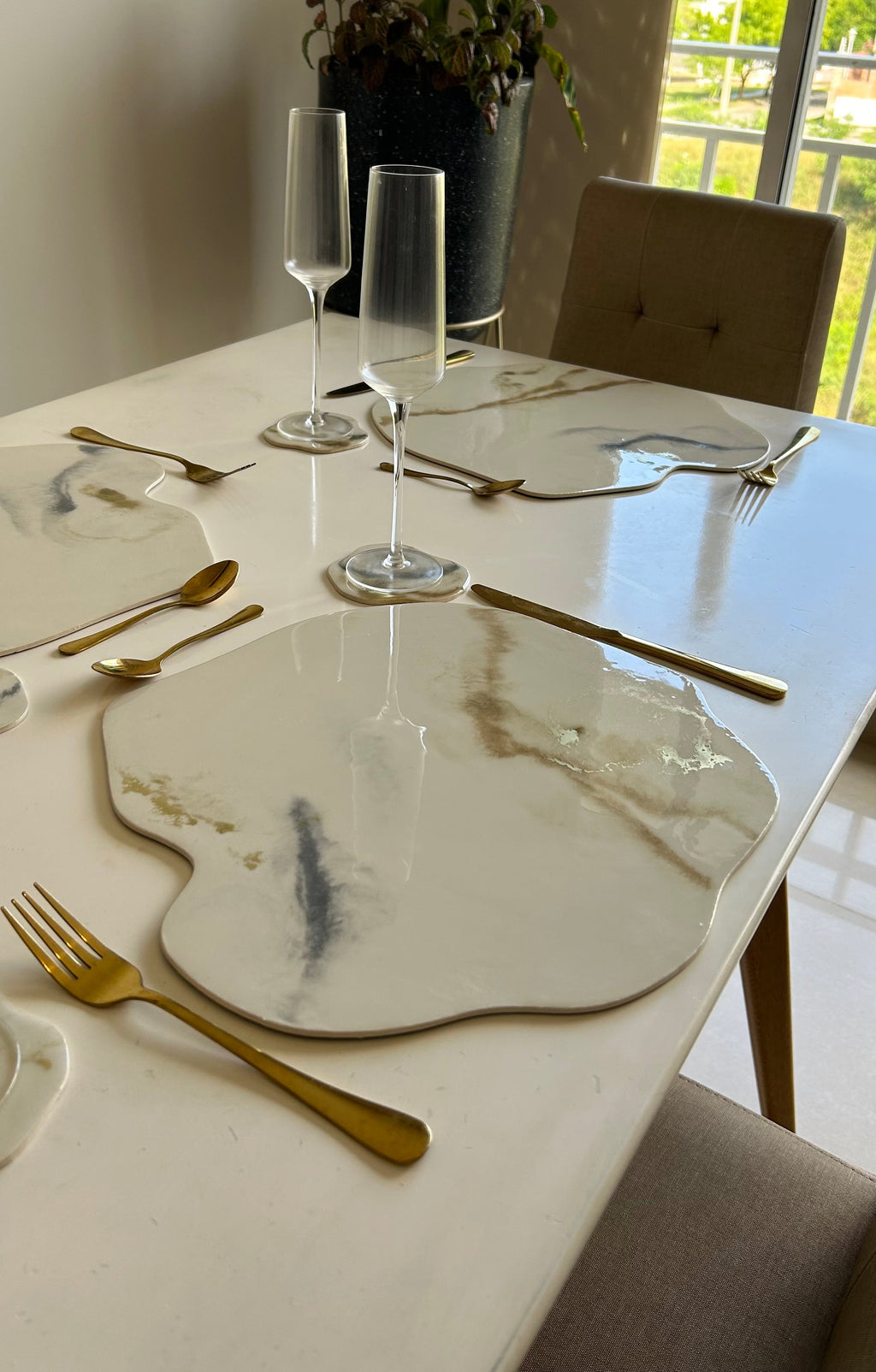 Set de Mesa Marmoleado Nube
