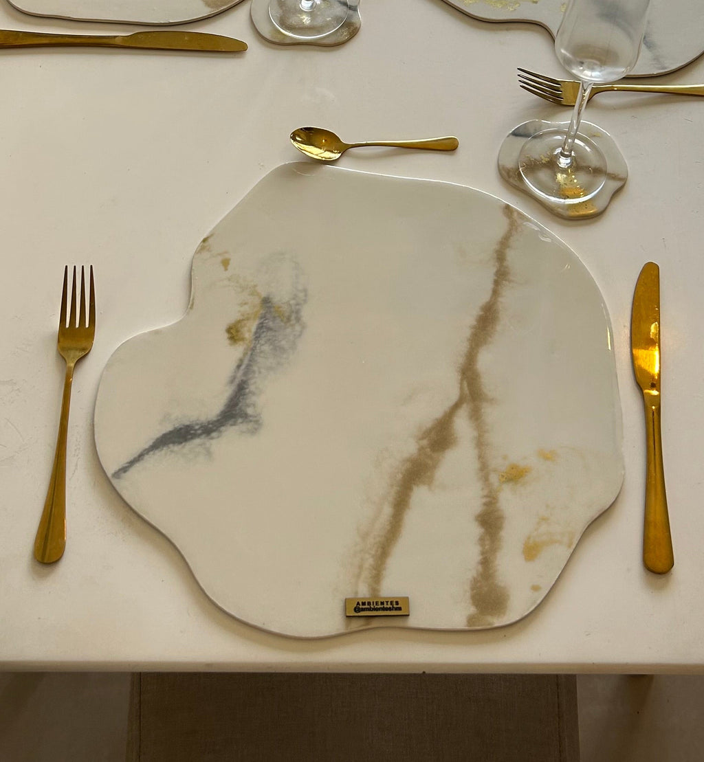 Set de Mesa Marmoleado Nube