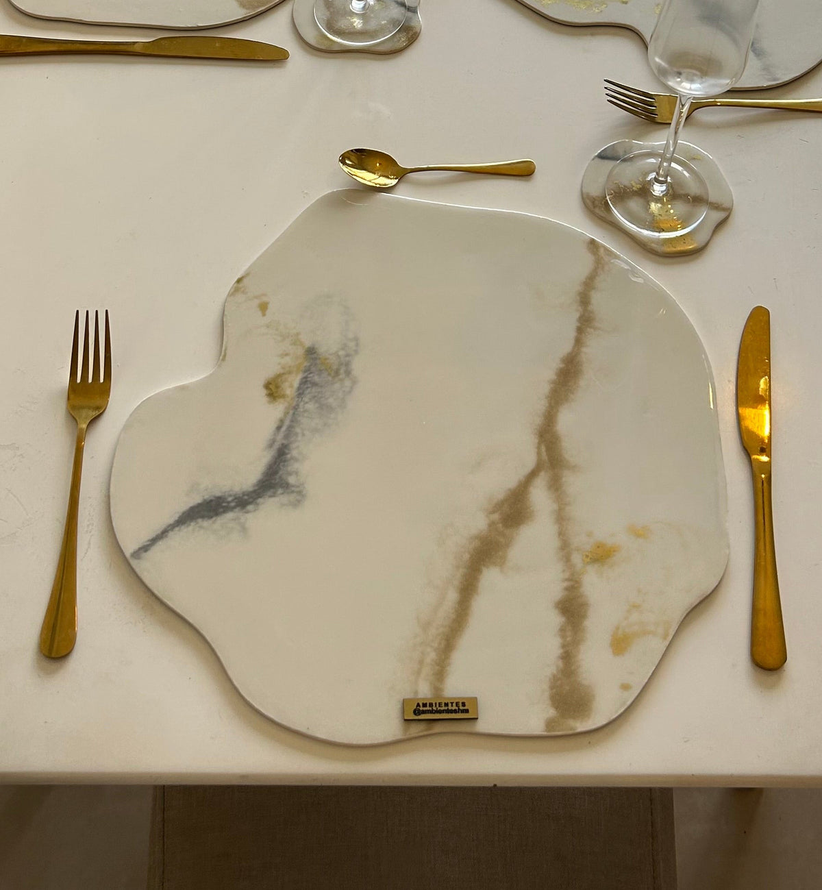 Set de Mesa Marmoleado Nube
