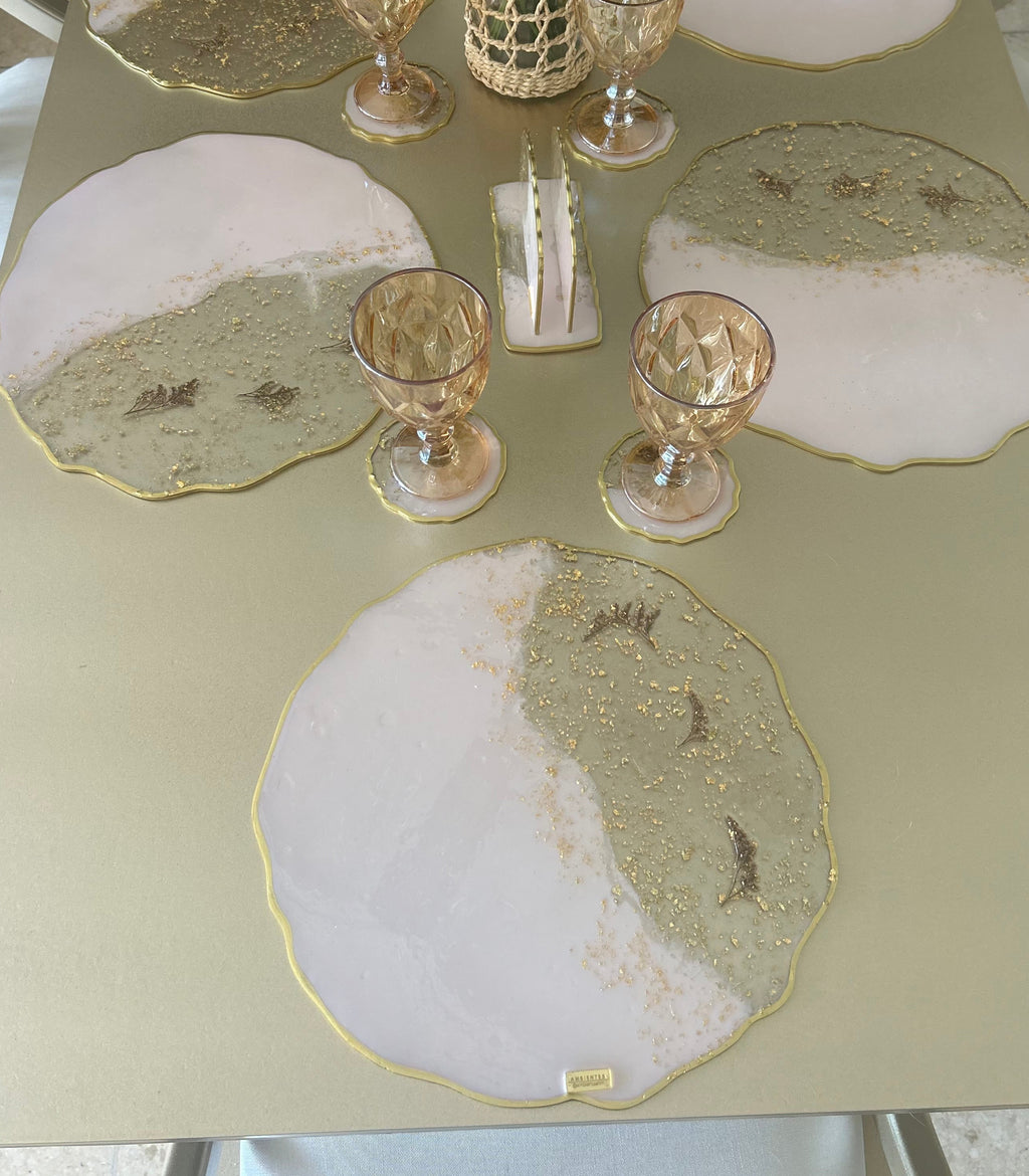 Set de Mesa Boho Rosa Gold