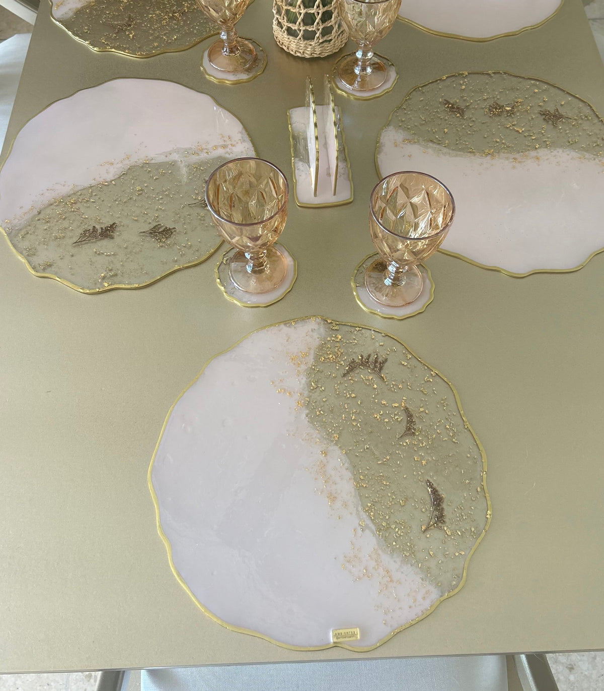 Set de Mesa Boho Rosa Gold
