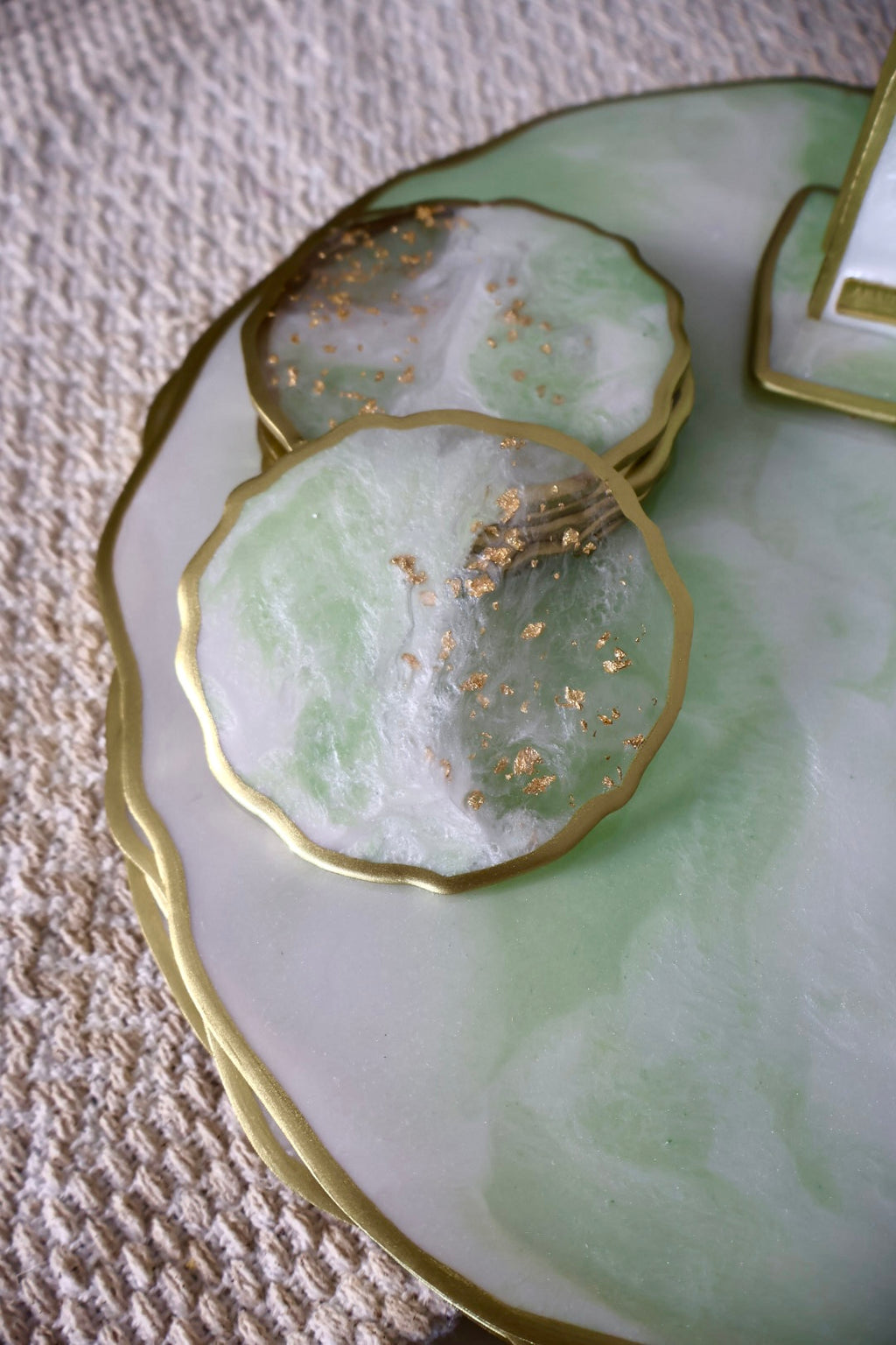 Set de Mesa Volcánico Verde Gold