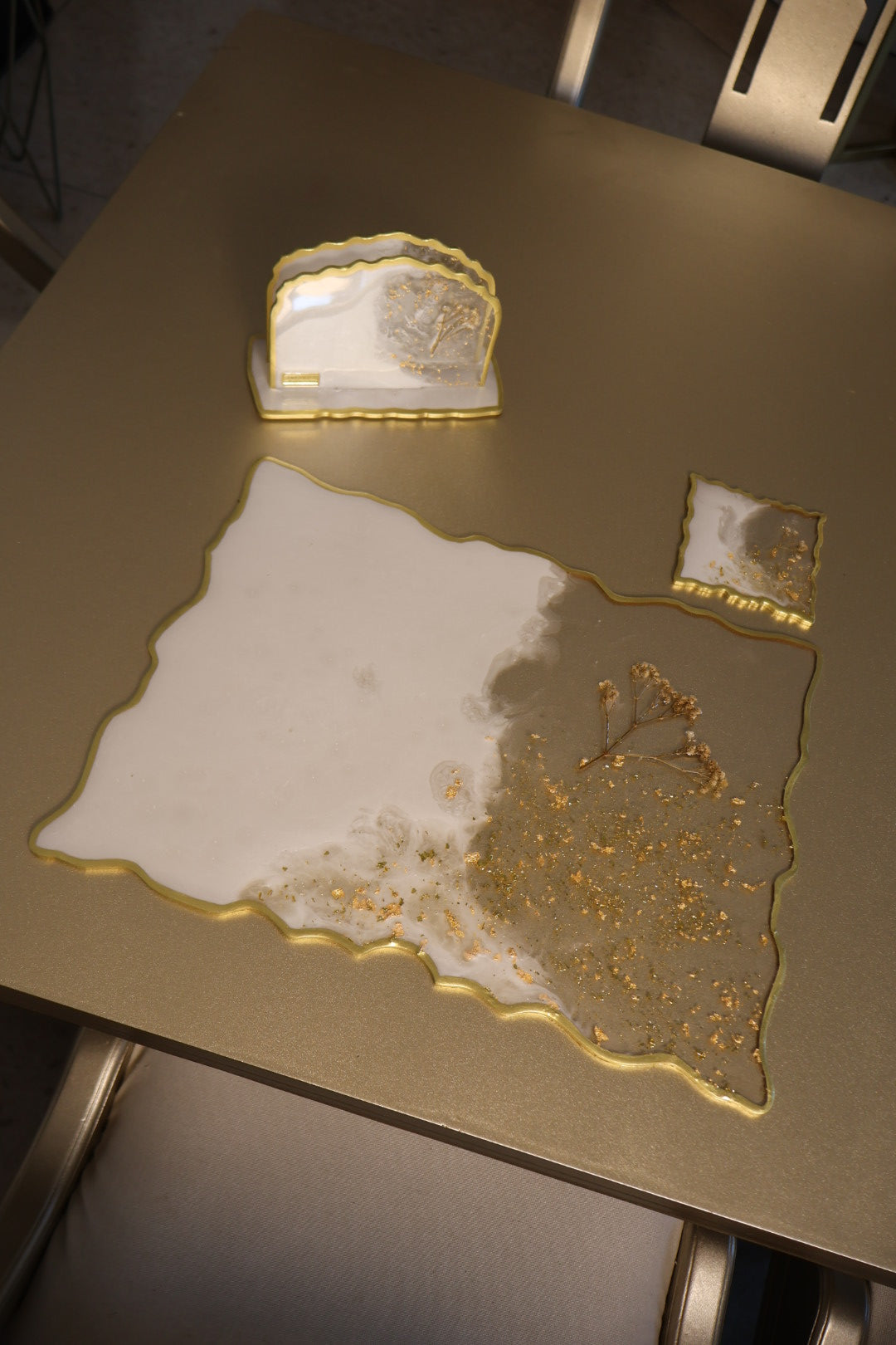 Set de Mesa Rectangular Boho Floral Gold 2