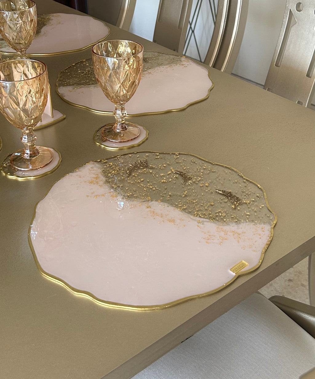 Set de Mesa Boho Rosa Gold